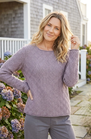 Escape by Habitat Rosewater Diamond Texture Crewneck Sweater