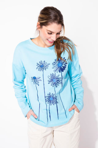 Escape by Habitat Sky Flower Painted Pullover