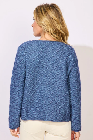 Escape by Habitat Teal Diamond Texture Crewneck Sweater