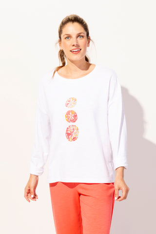 Escape by Habitat White Sand Dollars Terry Pullover