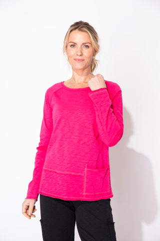 Escape by Habitat Raspberry Pocket Pullover Cotton Top