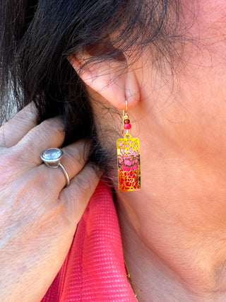 Adajio Salmon and Gold Earrings