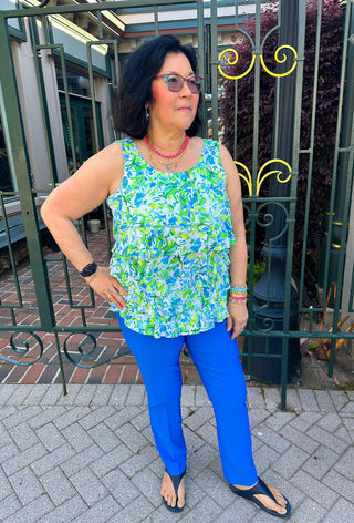 Tango Mango Seaside Garden Print Cha Cha Top