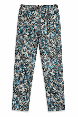 Lulu B Black Gingham Shells Secret Pocket Capri Legging