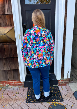 Beachtime by Lulu B Neon Floral Full Zip Jacket