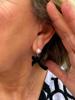 Black Bow Earrings