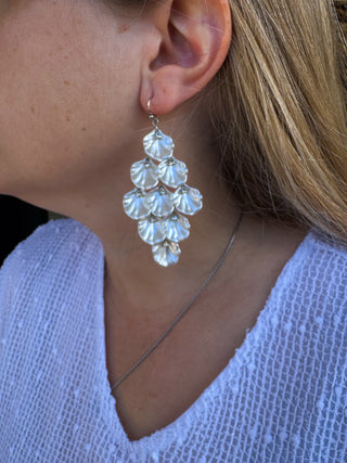 Silver Shell Drop Earrings