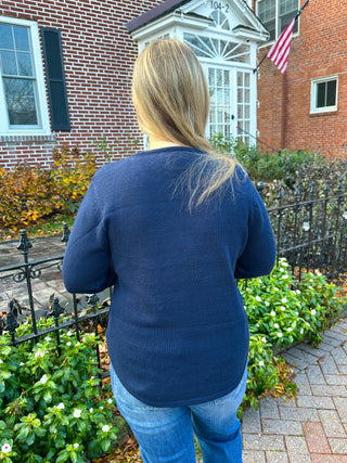 Lulu B Navy Seahorse Sweater