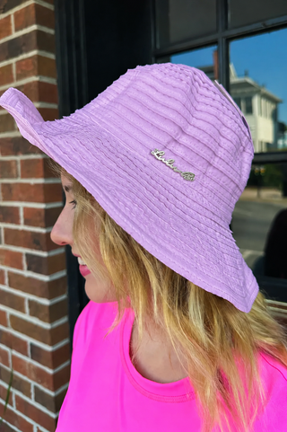 Lulu B Lilac Ribbon Fabric Sun Hat