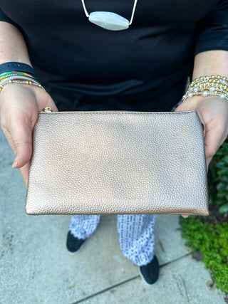 Riley Vegan Crossbody - Champagne