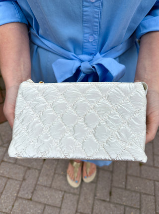 Riley Vegan Crossbody - Quilted Snow Pearl