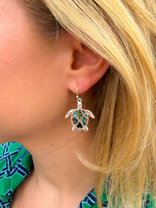 Abalone Turtle Earrings
