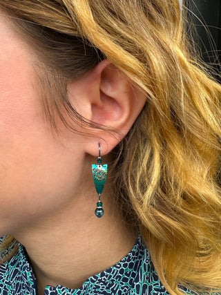 Adajio Teal Spiral Earrings