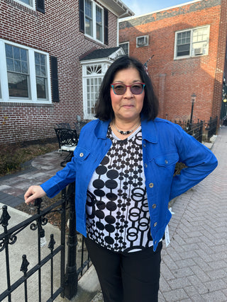 Tango Mango Power Blue Linen Jacket