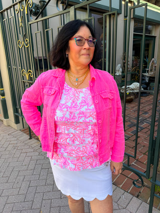 Lulu B Hot Pink Linen Jacket