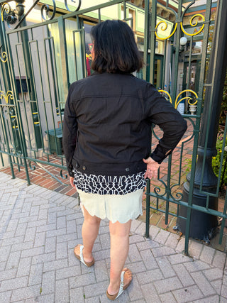 Tango Mango Stretch Linen Jacket Black