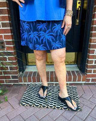 Beachtime by Lulu B Blue Palms 2-Pocket Skort