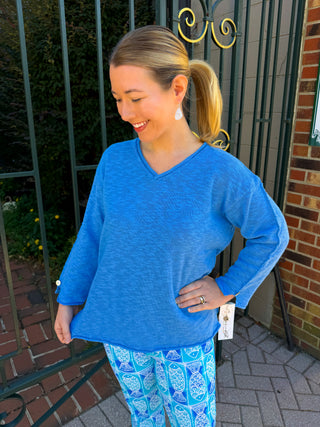 Lulu B Bright Periwinkle Lightweight Sweater