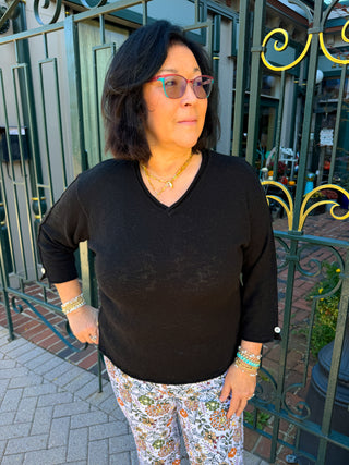 Lulu B Black Lightweight Cotton Sweater