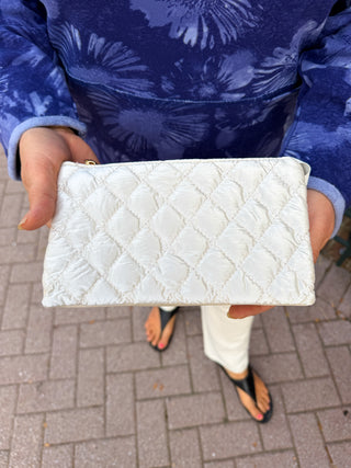 Riley Vegan Crossbody - Quilted Snow Pearl