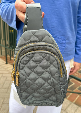 Pinelope Puffer Sling Bag Grey