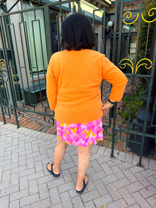 Beachtime by Lulu B Pink and Orange Hearts 2-Pocket Skort