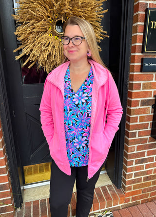 Lulu B Bright Hot Pink Short Reversible Jacket