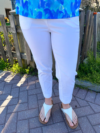 Bangladine by Lulu B White Contemporary Capris