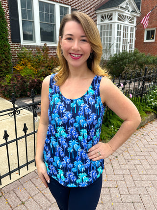 Beachtime by Lulu B Navy Palm Multi Basic Tank