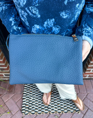 Jen & Co. Izzy Vegan Crossbody - Slate Blue