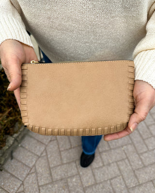 Bonnie Dual Compartment Whipstitch Crossbody - Tan