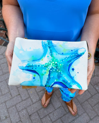 Watercolor Starfish Crossbody Bag