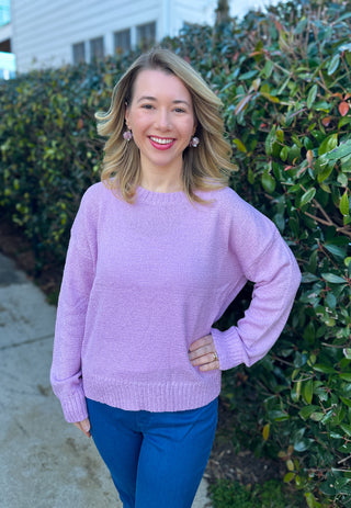 Cozy Lilac Knit Sweater