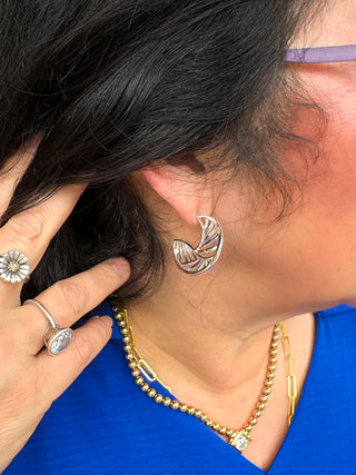 Silver Abstract Twisty Earrings