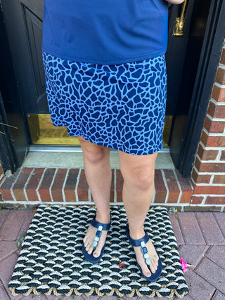 Lulu B Periwinkle Giraffe Zip Skort