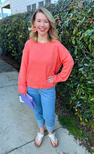 Cozy Peach Knit Sweater