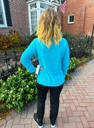 Lulu B Turquoise Lewes Chenille Sweater