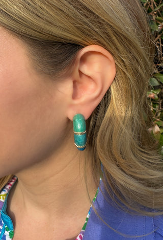 Turquoise Ombre Marble Earrings