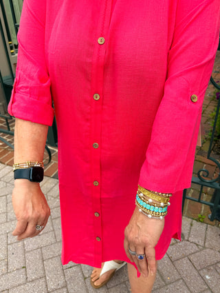 Escape by Habitat Poppy Button Down Linen Dress