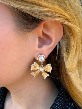 Pearl Bow Earrings