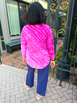 Escape by Habitat Mystic Dyed Fuchsia High Low Cotton Tee