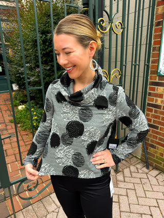 Olivia by Habitat Dot Jacquard Cowl Neck Top Ivory