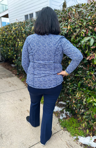 Lulu B Blue Leopard Zip Jacket