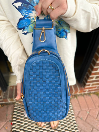 Waverly Woven Sling Bag Blue