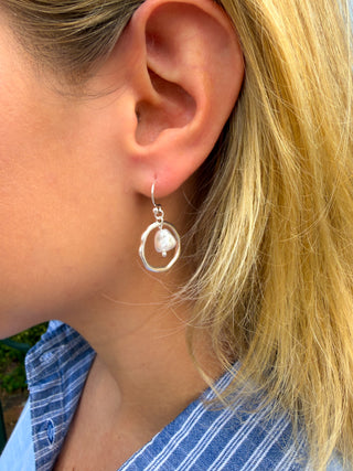 Silver Pearl Earrings
