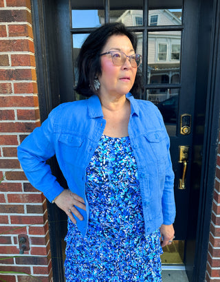 Lulu B Dark Blue Vine Cha Cha Dress