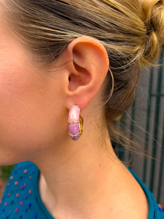 Pink Marble Earrings