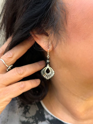 Adajio Black and Silver Earrings