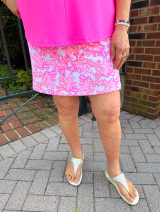Lulu B Pink Coral Zip Skort