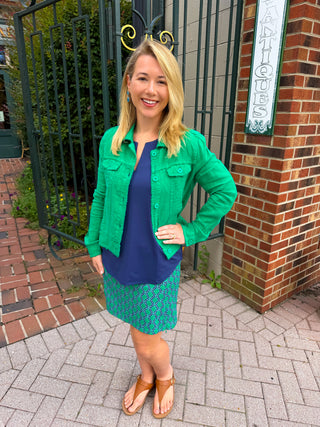 Lulu B Emerald Linen Jacket
